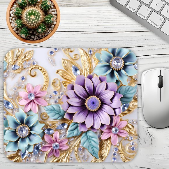 NEW! Jewelry Flowers Mouse Pad, Final Price! - Picture 1 of 3